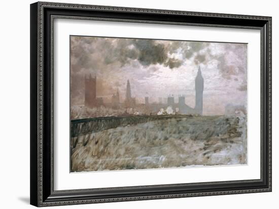 Study of Westminster Bridge (Studio Per Westminster Bridge)-Giuseppe De Nittis-Framed Giclee Print