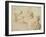 Study, Red Chalk Drawing, Pencil and Black Chalk-Jean Antoine Watteau-Framed Giclee Print