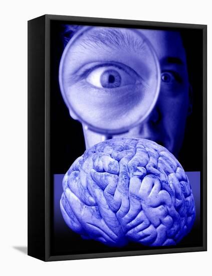 Studying the Brain, Conceptual Image-Victor De Schwanberg-Framed Premier Image Canvas