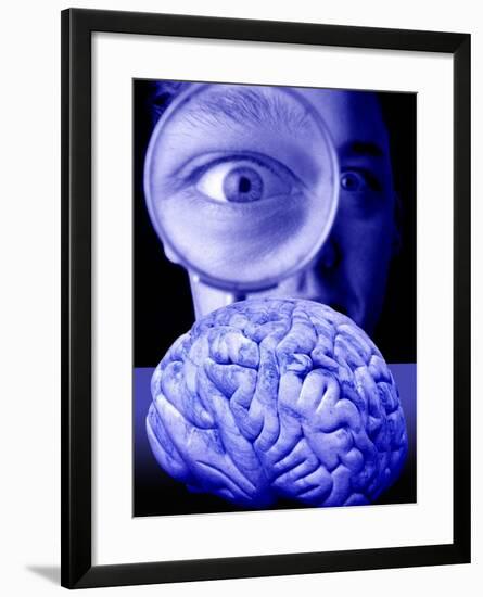 Studying the Brain, Conceptual Image-Victor De Schwanberg-Framed Photographic Print