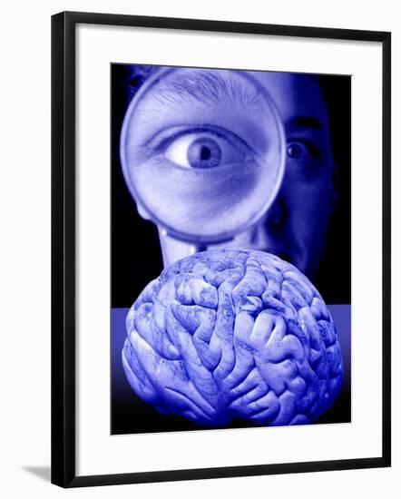 Studying the Brain, Conceptual Image-Victor De Schwanberg-Framed Photographic Print