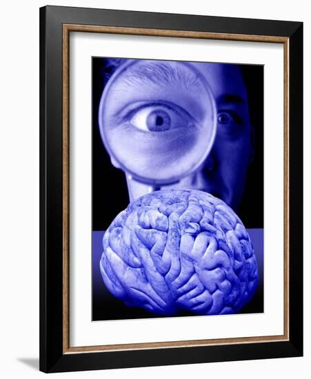 Studying the Brain, Conceptual Image-Victor De Schwanberg-Framed Photographic Print