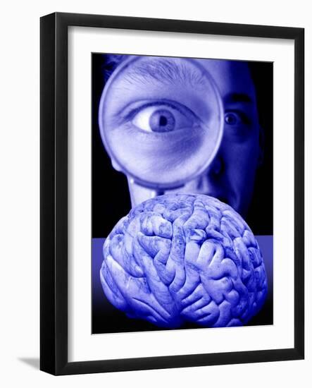 Studying the Brain, Conceptual Image-Victor De Schwanberg-Framed Photographic Print