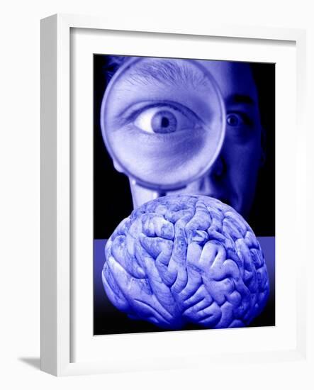 Studying the Brain, Conceptual Image-Victor De Schwanberg-Framed Photographic Print