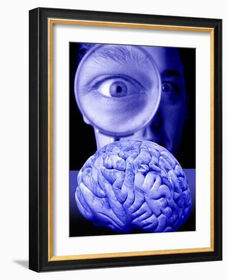 Studying the Brain, Conceptual Image-Victor De Schwanberg-Framed Photographic Print