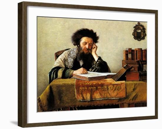 Studying the Talmud-Isidor Kaufmann-Framed Art Print