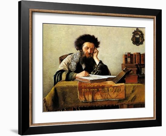 Studying the Talmud-Isidor Kaufmann-Framed Art Print