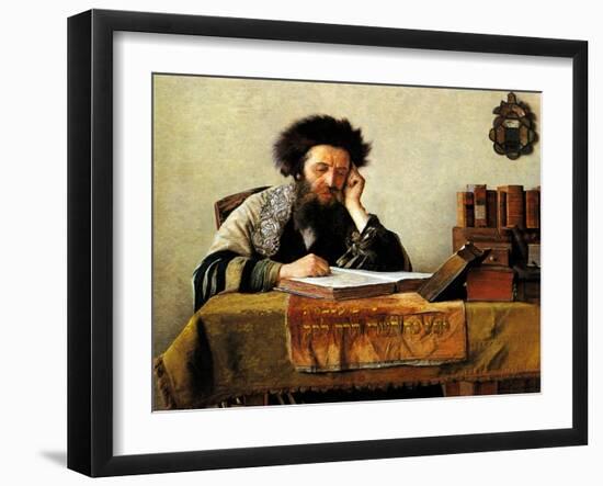 Studying the Talmud-Isidor Kaufmann-Framed Art Print