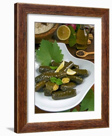 Stuffed Vine Leaves, Dolmades, Arabic Countries, Arabic Cooking, Greek Food, Turkish Food-Nico Tondini-Framed Photographic Print