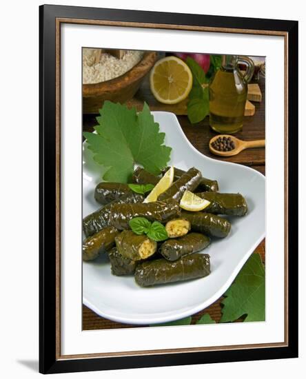 Stuffed Vine Leaves, Dolmades, Arabic Countries, Arabic Cooking, Greek Food, Turkish Food-Nico Tondini-Framed Photographic Print