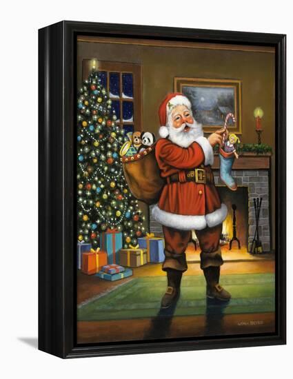 Stuffing the Stockings-John Zaccheo-Framed Premier Image Canvas