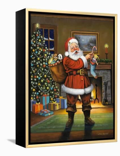 Stuffing the Stockings-John Zaccheo-Framed Premier Image Canvas