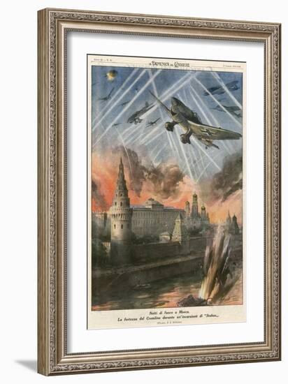 Stukas Bomb Moscow-Achille Beltrame-Framed Art Print