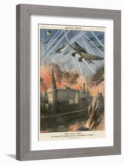 Stukas Bomb Moscow-Achille Beltrame-Framed Art Print