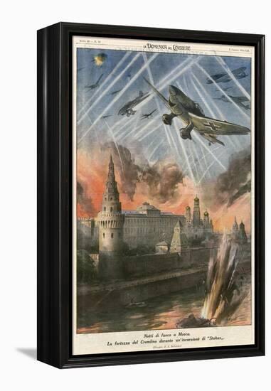 Stukas Bomb Moscow-Achille Beltrame-Framed Stretched Canvas