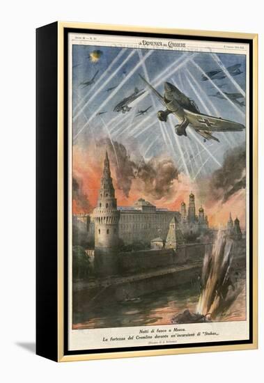Stukas Bomb Moscow-Achille Beltrame-Framed Stretched Canvas
