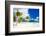 Stunning Beach and Beautiful View of Otemanu Mountain on Bora Bora Island-BlueOrange Studio-Framed Photographic Print