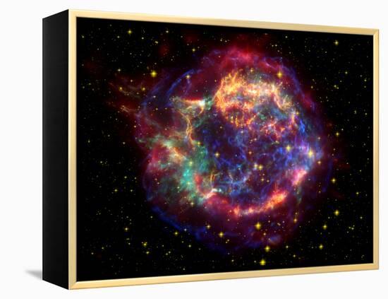 Stunning Composite Picture of Cas A,  Infrared Image from the Spitzer Space Telescope-null-Framed Premier Image Canvas