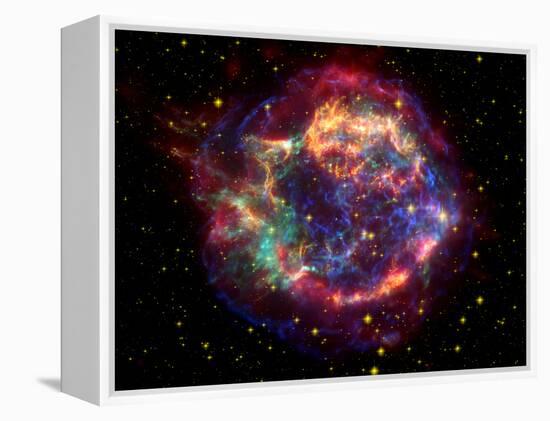 Stunning Composite Picture of Cas A,  Infrared Image from the Spitzer Space Telescope-null-Framed Premier Image Canvas