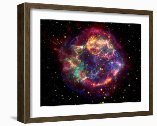 Stunning Composite Picture of Cas A,  Infrared Image from the Spitzer Space Telescope-null-Framed Photographic Print