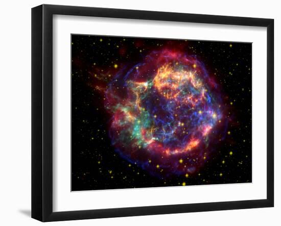 Stunning Composite Picture of Cas A,  Infrared Image from the Spitzer Space Telescope-null-Framed Photographic Print