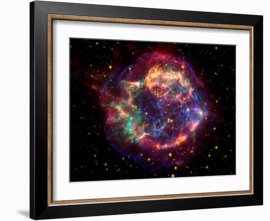 Stunning Composite Picture of Cas A,  Infrared Image from the Spitzer Space Telescope-null-Framed Photographic Print