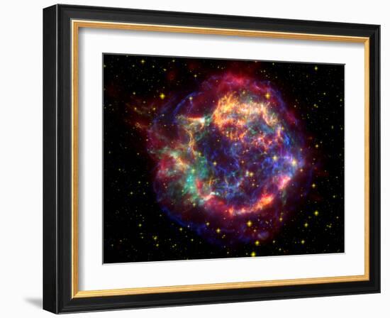 Stunning Composite Picture of Cas A,  Infrared Image from the Spitzer Space Telescope-null-Framed Photographic Print