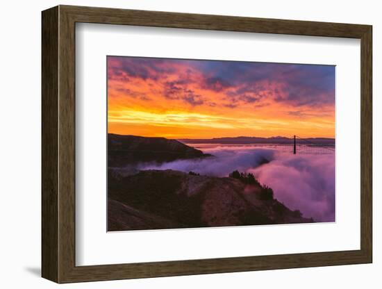 Stunning Epic Sunrise at Golden Gate Bridge, San Francisco-Vincent James-Framed Photographic Print