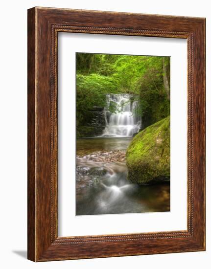 Stunning Waterfall Flowing over Rocks through Lush Green Forest with Long Exposure-Veneratio-Framed Photographic Print