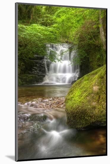 Stunning Waterfall Flowing over Rocks through Lush Green Forest with Long Exposure-Veneratio-Mounted Photographic Print