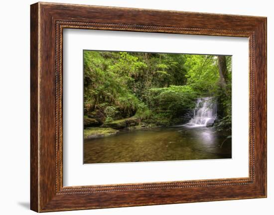 Stunning Waterfall Flowing over Rocks through Lush Green Forest with Long Exposure-Veneratio-Framed Photographic Print