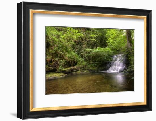 Stunning Waterfall Flowing over Rocks through Lush Green Forest with Long Exposure-Veneratio-Framed Photographic Print