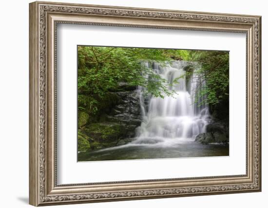 Stunning Waterfall Flowing over Rocks through Lush Green Forest with Long Exposure-Veneratio-Framed Photographic Print