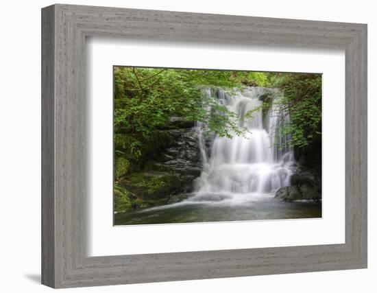 Stunning Waterfall Flowing over Rocks through Lush Green Forest with Long Exposure-Veneratio-Framed Photographic Print