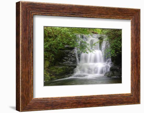 Stunning Waterfall Flowing over Rocks through Lush Green Forest with Long Exposure-Veneratio-Framed Photographic Print