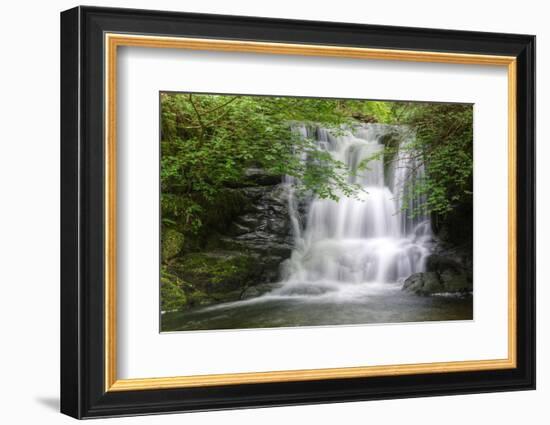 Stunning Waterfall Flowing over Rocks through Lush Green Forest with Long Exposure-Veneratio-Framed Photographic Print