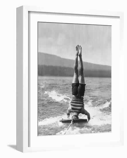 Stunt Man Performing Aquaplane Feat-null-Framed Photographic Print