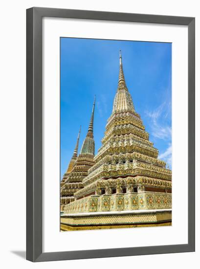 Stupas at Wat Pho (Temple of the Reclining Buddha), Bangkok, Thailand, Southeast Asia, Asia-Jason Langley-Framed Photographic Print