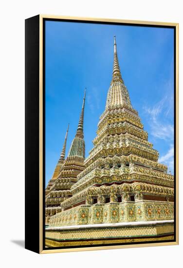 Stupas at Wat Pho (Temple of the Reclining Buddha), Bangkok, Thailand, Southeast Asia, Asia-Jason Langley-Framed Premier Image Canvas