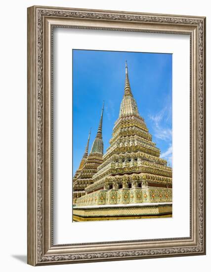 Stupas at Wat Pho (Temple of the Reclining Buddha), Bangkok, Thailand, Southeast Asia, Asia-Jason Langley-Framed Photographic Print