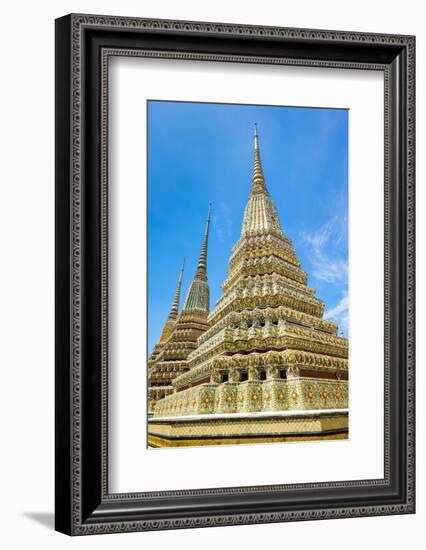 Stupas at Wat Pho (Temple of the Reclining Buddha), Bangkok, Thailand, Southeast Asia, Asia-Jason Langley-Framed Photographic Print