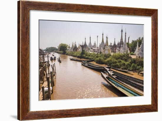 Stupas at Ywama Paya Buddhist Temple Complex, Inle Lake, Shan State, Myanmar (Burma), Asia-Matthew Williams-Ellis-Framed Photographic Print