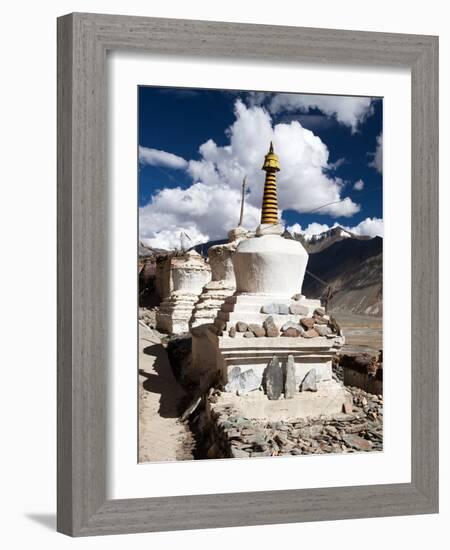 Stupas with Beautiful Clouds in Karsha Gompa-Daniel Prudek-Framed Photographic Print