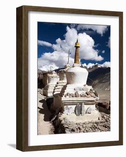 Stupas with Beautiful Clouds in Karsha Gompa-Daniel Prudek-Framed Photographic Print