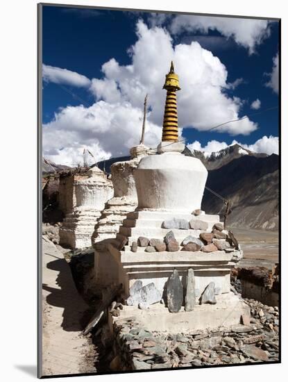 Stupas with Beautiful Clouds in Karsha Gompa-Daniel Prudek-Mounted Photographic Print