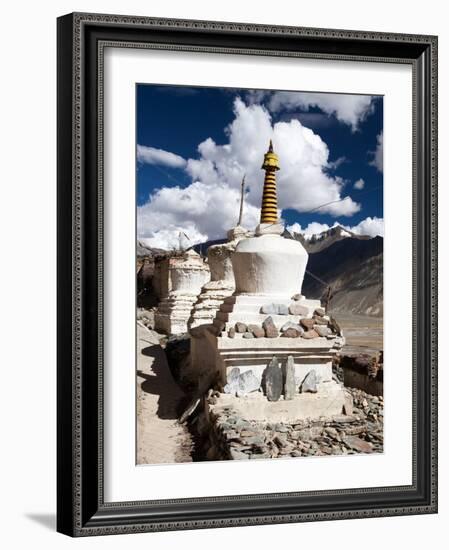 Stupas with Beautiful Clouds in Karsha Gompa-Daniel Prudek-Framed Photographic Print