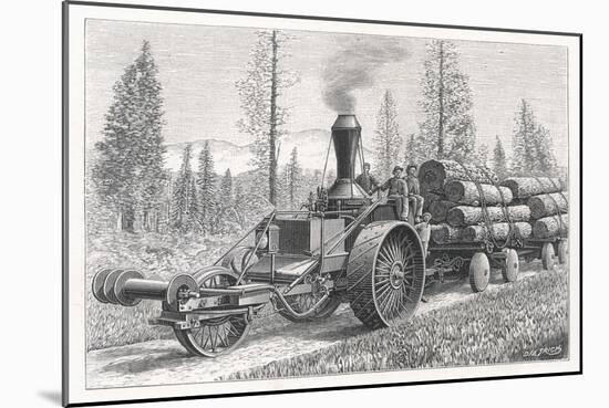 Sturdy Three-Wheeled Steam- Powered Traction Engine Used in the Timber Industry California-Dietrich-Mounted Art Print