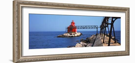 Sturgeon Bay Canal North Pierhead Lighthouse, Sturgeon Bay, Door County, Wisconsin, USA-null-Framed Photographic Print