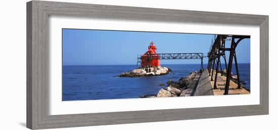 Sturgeon Bay Canal North Pierhead Lighthouse, Sturgeon Bay, Door County, Wisconsin, USA-null-Framed Photographic Print