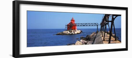 Sturgeon Bay Canal North Pierhead Lighthouse, Sturgeon Bay, Door County, Wisconsin, USA-null-Framed Photographic Print